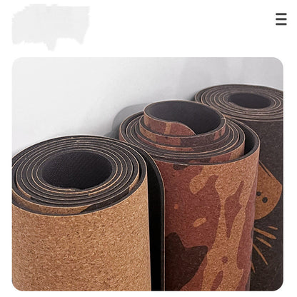 Cork Printed Yoga Mat Sports Slimming Natural Rubber Anti-slip Yoga