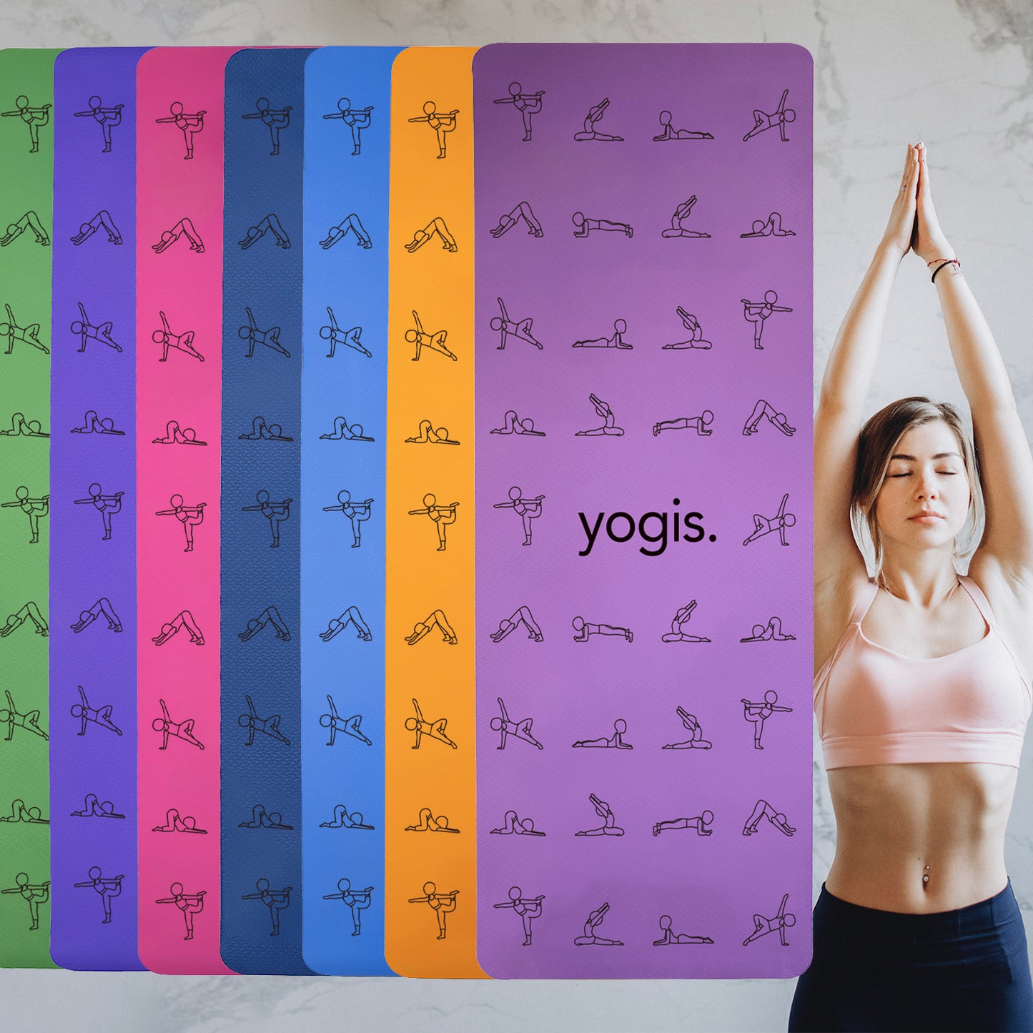 Yoga Mat Posture Line Non-slip Custom Fitness Mat For Beginners Plank Support